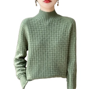 New Fashion Autumn And Winter Merino Wool Pullover Sweater Solid Color Long Sleeve Basic <b>Thermal</b> <b>Top</b> 100% Pure Wool Sweater - Product Image 2