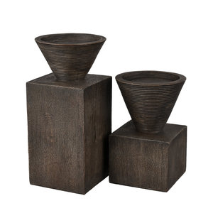 Support votif de table en bois moderne avec finition marron parfait pour la décoration intérieure et la décoration du salon - Product Image 5