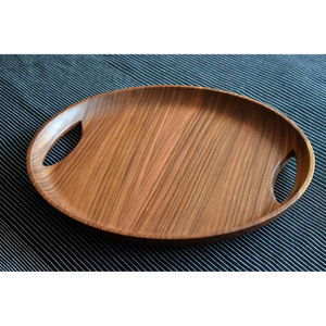 Plateau en bois personnalisé en gros multifonction rond en bois naturel plateau de service ustensiles de cuisine de table utilisation hôtel & Restaurant - Product Image 5