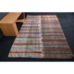 Tapis bohème rouge brun 5,3x8,3 pieds Tapis turcs - Product Image 1