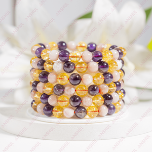 Natural Crystal Smooth and Polished 8mm Gemstone Beaded Enhances STRENGTH <b>Bracelet</b> <b>Healing</b> Gemstone <b>Bracelet</b> Intention - Product Image 1