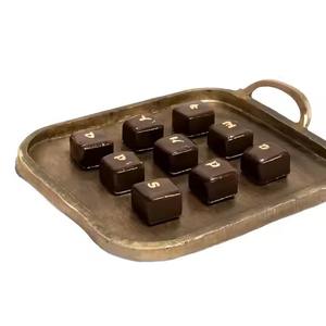 Elegant Silver <b>Chocolate</b> Tray with Gold Accents <b>Wedding</b> Party Dry Fruit Display Tray for Luxury - Product Image 5