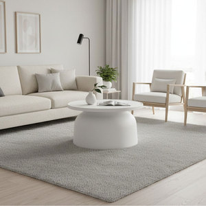 Minimalist Convertible Living Room <b>Sofa</b> <b>Table</b> 67cm Diameter PP Plastic Metal Frame Set of 2 - Product Image 3