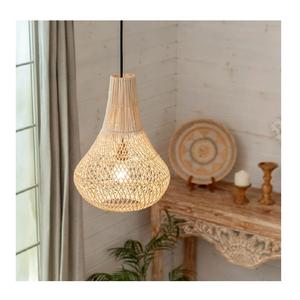 Lampe de plafond tendance du Vietnam, abat-jour en rotin, lustre en osier, luminaire suspendu, éclairage intérieur, fabriqué au Vietnam - Product Image 1