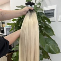 Ekstensi Rambut Manusia Remy Virgin Rusia Berkualitas Terbaik, Warna Asli, Harga Murah, Panjang 8"-28", Jahitan Mesin Double Weft