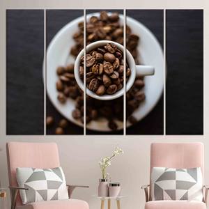Modern Kitchen Wall <b>Art</b>: Coffee Beans Canvas <b>Print</b>,SET OF 5 CANVAS - Product Image 1