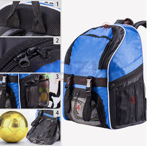 Youth Unisex Outdoor Sports Soccer <b>Backpack</b> Waterproof Polyester High Quality <b>Training</b> Football <b>Backpack</b> Interior Compartment - Product Image 5