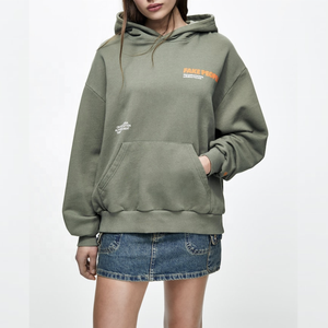 เสื้อสเวตเตอร์สวมหัวโอเวอร์ไซส์ของผู้หญิงเสื้อมีฮู้ดผ้าฝ้ายเทอร์รี่แบบกำหนดเองสำหรับฤดูหนาวขนาดพิเศษสำหรับฤดูใบไม้ผลิ - Product Image 1