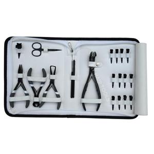 Kit d'outils pour extensions de cheveux : Pince à retirer les micro-anneaux, Pince à sertir pour micro-anneaux, Pince à sertir pour extensions à bandes, Pince à séparer les mèches, Coupe-adhésif, Clips auto-agrippants - Product Image 6