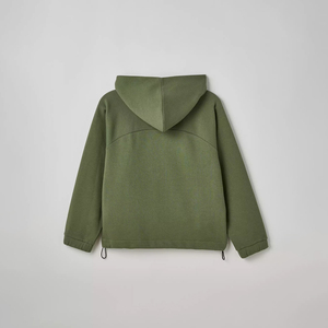 Sweat à capuche surdimensionné à manches raglan pour hommes 100% coton polaire ourlet réglable pull Streetwear Logo personnalisé broderie impression OEM - Product Image 3