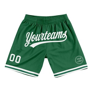 Industrie Direct Engro Sportswear Comfortable Custom Kelly Green White Authentic Throwback Basketball Shorts - Product Image 1