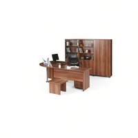 Ensemble de bureau exécutif commercial 2026 Terra en mélaminé noyer, panneau de particules MDF et métal – Solution de bureau complète pour la maison et le bureau