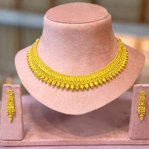 สร้อยคอช็อคเกอร์จี้รูปใบไม้ชุบเงินสุดหรู พร้อมต่างหูเข้าชุด |   เครื่องประดับเจ้าสาวและงานเฉลิมฉลอง รุ่น 23226 - Product Image 5