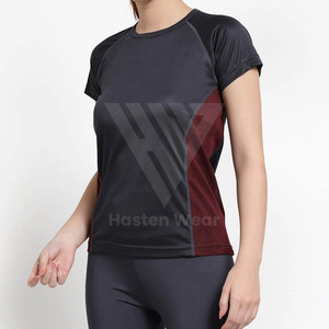 T-shirt de sport pour femme en coton respirant de qualité supérieure, 100% coton, uni, décontracté, col rond, manches courtes, imprimé - Product Image 3