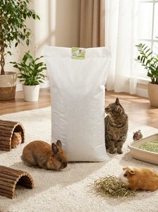 Litière pour chat en blé propre et moelleuse, écologique, parfum thé vert, granulés naturels agglomérants pour chats, hamsters et lapins 70L - Product Image 4