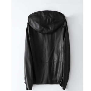 Sweat à capuche/pull-over en cuir personnalisé avec tissu OEM sweat à capuche en cuir teint uni pour hommes à vendre saison poche à capuche col - Product Image 6