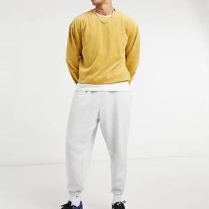 Sweat-shirt pour homme en velours côtelé uni sans cordon, 80% coton, pull-over de haute qualité, manches régulières - Product Image 6