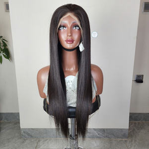 Peluca con malla frontal Futura recta sedosa marrón degradado con parte profunda larga línea de cabello prearrancada 13x6 peluca resistente al calor sin pegamento - Product Image 1