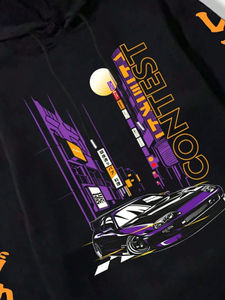 Sweat à capuche personnalisé pour homme en molleton 100% coton, imprimé numériquement sur les manches, avec logo en relief, pour l'hiver - Product Image 3