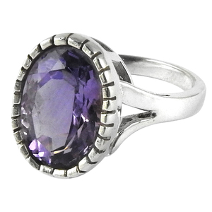 Superventas diseño clásico Natural púrpura amatista piedra preciosa forma ovalada anillo 925 plata esterlina joyería hecha a mano para ella India - Product Image 5