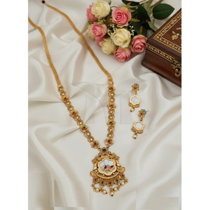 Alta demanda Rajwadi polaco 29 cm y 76 GM conjuntos de collar antiguo 29 cm y 76gm conjunto de joyería de mujer para venta de exportación - Product Image 1