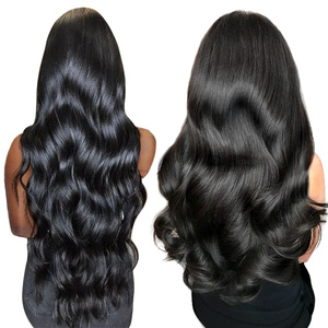Extensiones de cabello humano a granel de doble estirado sin procesar Cabello crudo indio procesado en fábrica personalizable Cabello al por mayor de alta calidad - Product Image 5