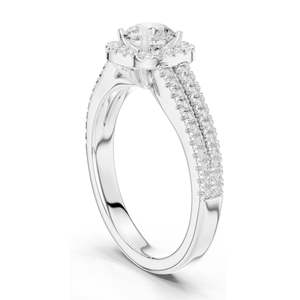 Anillo de Compromiso con Diamante de Laboratorio Redondo Brillante de 1.14 CT para Mujer, Claridad VVS-VS EF, Oro de 18K, 14K, 10K y Plata 925 - Product Image 5