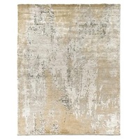 Tapis de prière tufté fait main à carreaux, en mélange de poils doux de laine de Nouvelle-Zélande/viscose/polyester |   Traditionnel, écologique, antistatique