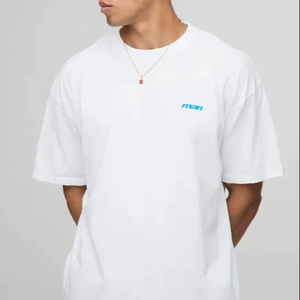 Digital Print Logo-Brand Customized Men's Oversized Streetwear T-Shirt <b>100</b>% Cotton 240GSM <b>Yarn</b> Dyed Long Premium Quality - Product Image 1