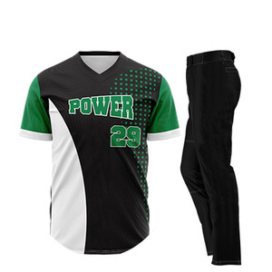 ชุดเสื้อเจอร์ซีย์และกางเกงเบสบอลคอวีชุดเบสบอลคุณภาพสูงชุดเครื่องแบบทีมถ่ายโอนความร้อนพิมพ์ลายออกแบบได้ตามต้องการ - Product Image 1