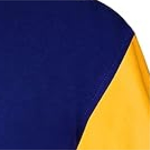 Chaqueta Bomber Azul Marino y Amarillo de Dos Tonos, Atuendo Casual Moderno, Chaqueta Varsity Clásica Azul Marino, Ropa Deportiva Llamativa - Product Image 5