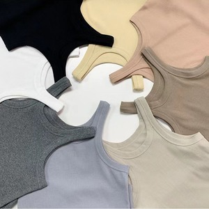 Mode Sexy décontracté sangle gilet hauts réservoir pour femmes été solide sans manches respirant tricoté coton débardeurs - Product Image 1