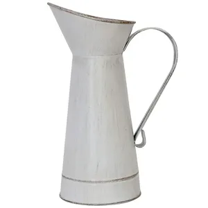 Nouveau pichet à eau en fer de conception antique avec éruption de main blanche fini litière forme indien pichet à eau décoratif fait à la main article - Product Image 1