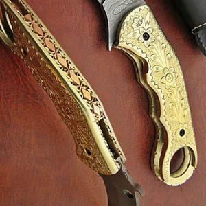 มีดพับเหล็กดามัสกัสเกรดอุตสาหกรรมทำด้วยมือมีดแกะสลักมือดีไซน์ไม้ใช้ในชีวิตประจำวันงานตามสั่ง - Product Image 6