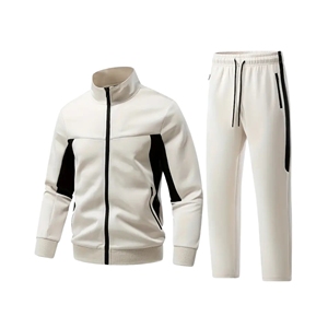 Ensemble de vêtements de sport coupe-vent 2 pièces Casual Breathable Printed Colorblock Survêtement pour adultes pour le printemps et l'automne couleur unie - Product Image 1