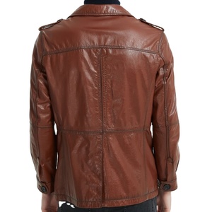 Vente Chaude Blousons en Cuir Style Motard Vintage Américain à Simple Boutonnage en Cuir PU, Vêtements Tendance et Élégants - Product Image 4