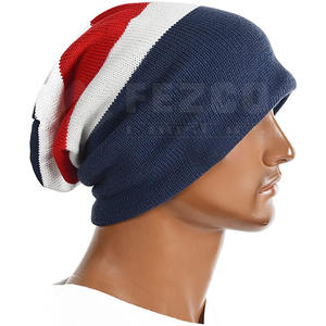 Venta al por mayor de gorros de moda con logotipo personalizado sombreros de alta calidad cálido invierno liso teñido Jacquard gorros de punto sombreros - Product Image 1