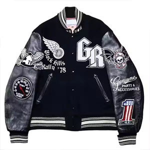 Veste bomber en molleton brodé en laine 100% de haute qualité, lettres, veste varsity pour hommes, manteaux, OEM personnalisé - Product Image 6