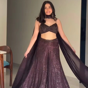 Conjunto de moda Faux Georgette Tube Blusa Full Stitch Plazo Adornado Dupatta Ideal para regalos ejecutivos Adquisición de negocios - Product Image 1