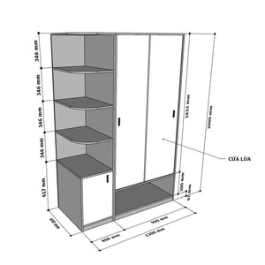 Minimalist Convertible Sliding Door <b>Wardrobe</b> Module for Home & Workshop Furniture TQA68038 - Product Image 5