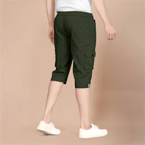 Pantalones cortos Cargo por debajo de la rodilla para hombre con bolsillos, cintura elástica, pantalones cortos para correr de verano para un rendimiento activo - Product Image 5