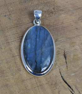 Pendentif en argent sterling 925 labradorite bleu flash de créateur fait à la main Vintage forme ovale pierres précieuses bijoux fins pendentifs et breloques - Product Image 4