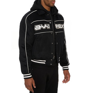 Customizable Winter <b>Men's</b> Genuine <b>Leather</b> Casual Avirex <b>Jackets</b> Canvas Real <b>Leather</b> Letterman Style Plus Size Quick Dry - Product Image 5