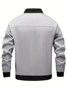 Blouson aviateur en toile enduite sur mesure de haute qualité pour hommes, col montant, printemps, confortable, dernier modèle, vente en gros de logo avant - Product Image 6