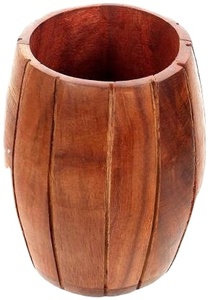 Soporte de cubiertos vacío en Mango, caja de madera en forma de tambor, soporte de cubiertos de madera para mesa - Product Image 2