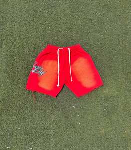 Éponge française personnalisée 100% coton designer haute qualité graphique surdimensionné impression de mode lavé lavage à l'acide Shorts - Product Image 4