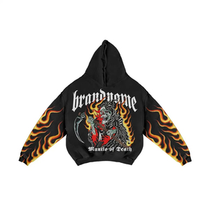 Jersey de algodón 100% hecho a medida, chándal de dos piezas de gran tamaño de talla grande para hombre, Sudadera con capucha French Terry para chándal - Product Image 4