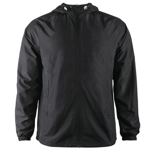 Chaqueta cortavientos impermeable y resistente al viento ligera para exteriores personalizada para hombre, cazadora deportiva informal con capucha al por mayor - Product Image 2