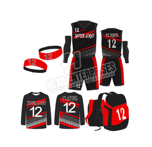 Ropa deportiva de sublimación de alta calidad, sin mangas, rojo, negro, traje de baloncesto, verano, niños, baloncesto, uniforme de baloncesto femenino individual - Product Image 1