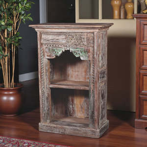 <b>Rustic</b> Wooden Bookshelf for Home Office Living Room Bedroom School Hotel with Durable Metal Cabinet Design - Product Image 2